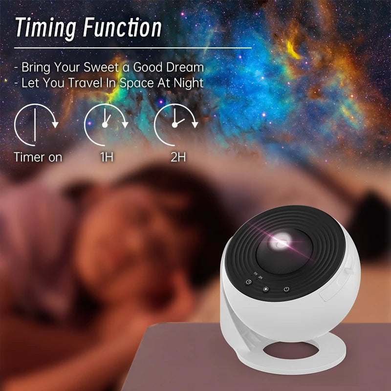 Galaxy Starry Sky Projector Lamp with 360° Rotation