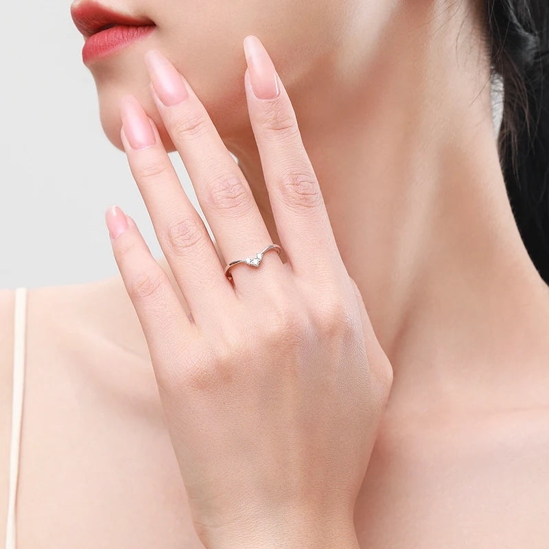 Ailmay 925 Sterling Silver Emerald Cut CZ Ring Set