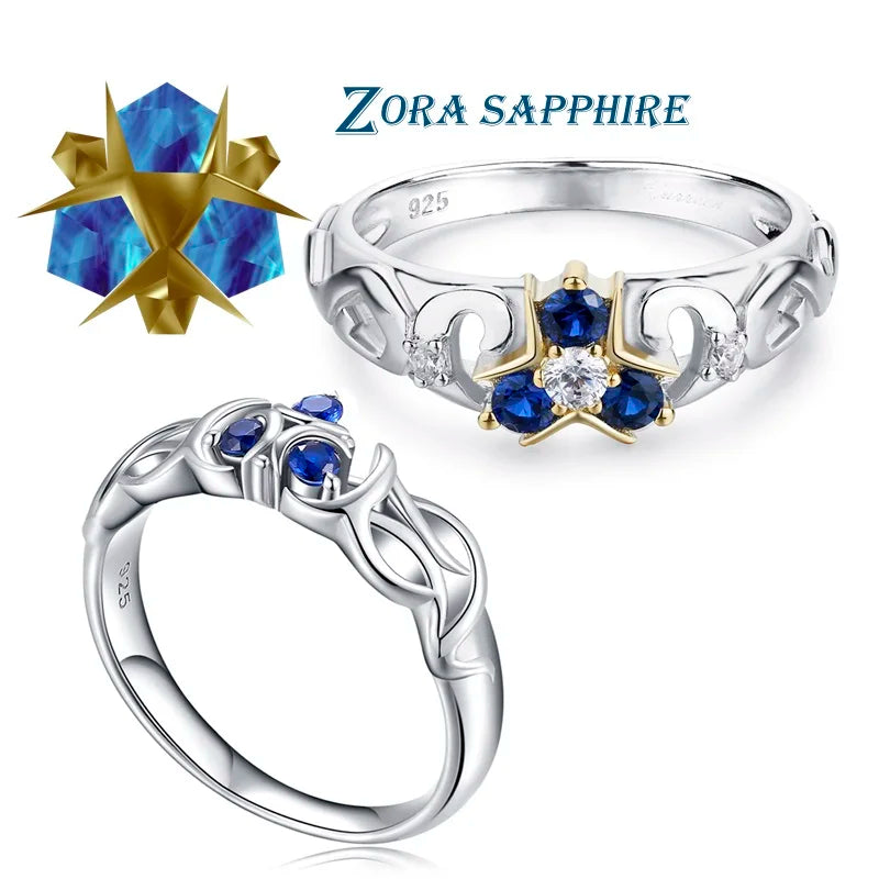 Zelda Zora Sapphire 925 Silver Engagement Ring