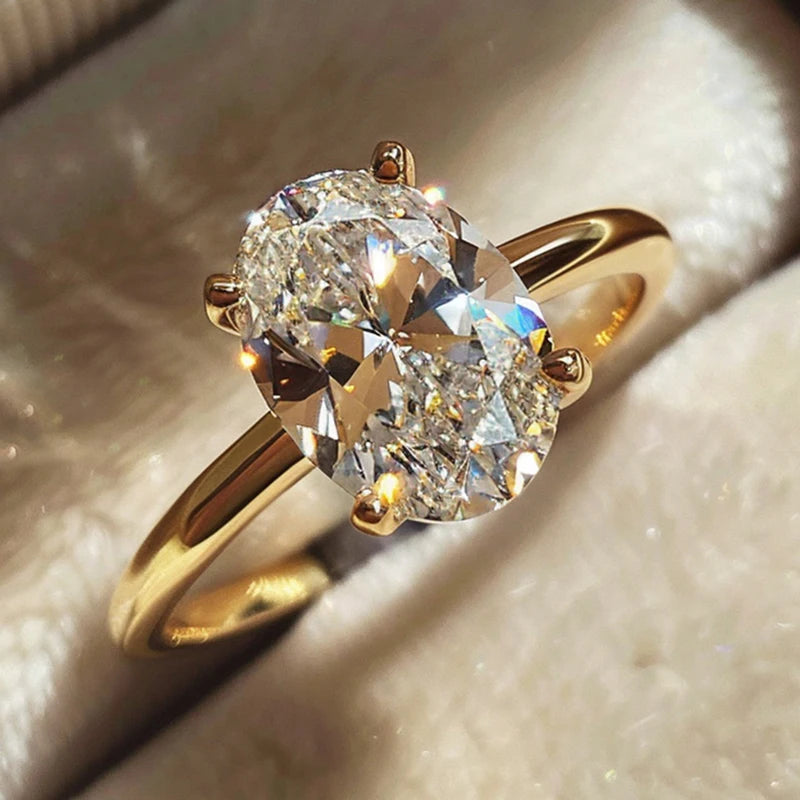 Éclat d’Amour – Sterling Silver Oval Zircon Ring