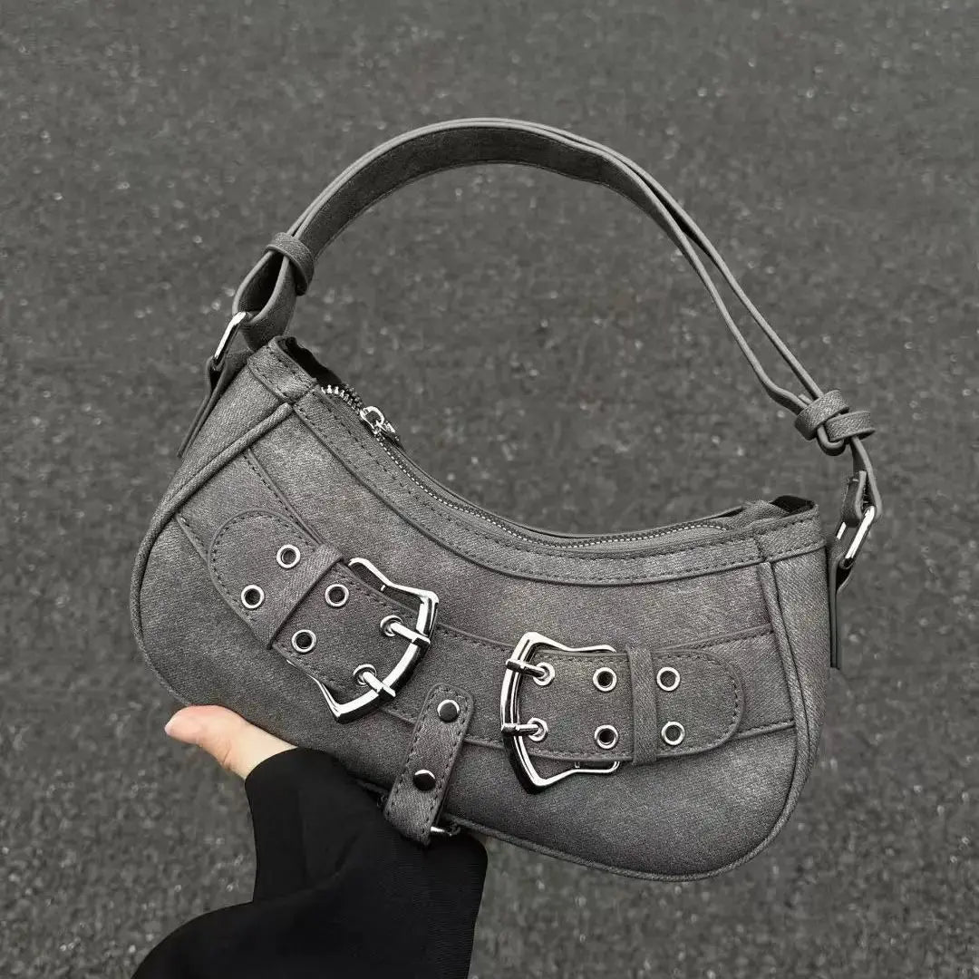 Vintage PU Leather Shoulder Bag – Women’s Designer Armpit Handbag