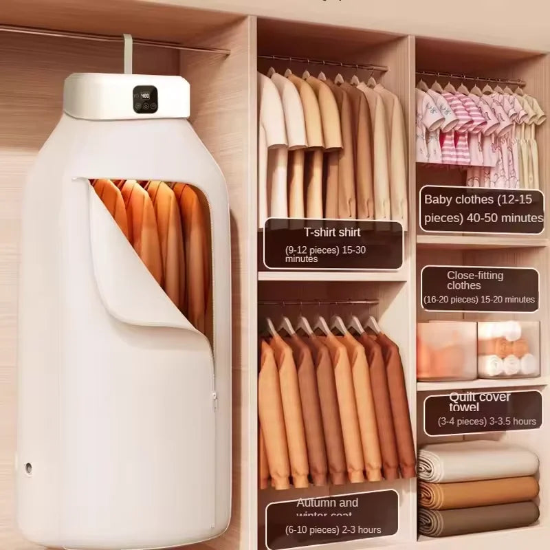 Mini Foldable Electric Clothes Dryer with Remote & Timer