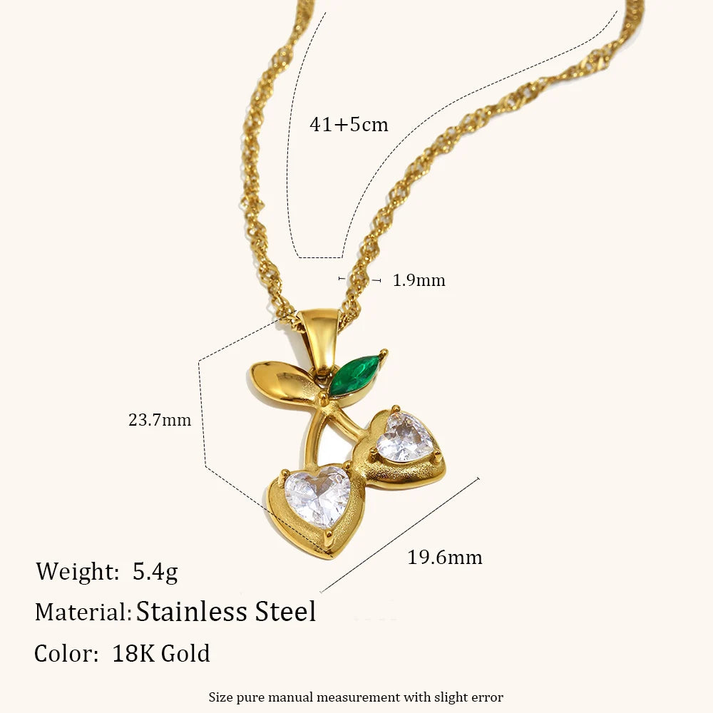 La.Muses Sparkling Cherry Zircon Jewelry Set