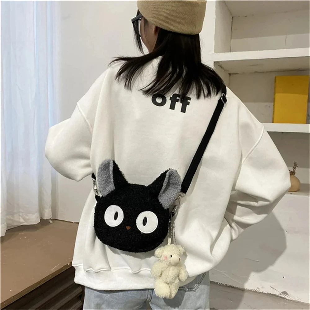 Japanese Kawaii Cartoon Plush Crossbody Bag – Small Shoulder Bag for Women
