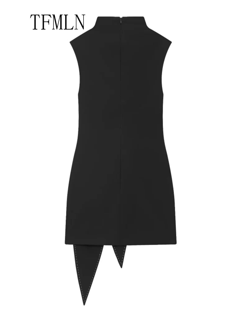 Elegant Autumn Women Big Bow Mini Dresses