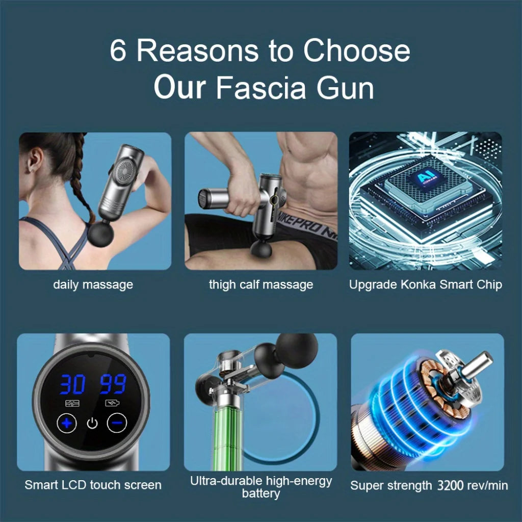 Portable Fascia Gun – Vibration Massage, Body/Neck/Back, Deep Muscle Relaxation, Single Head