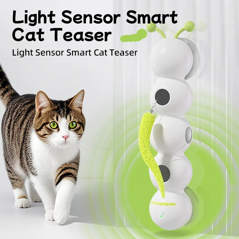 Intelligent Cat Teaser Stick Pro – Automatic Swing, Replaceable Tail, Durable for Multi-Cat Homes
