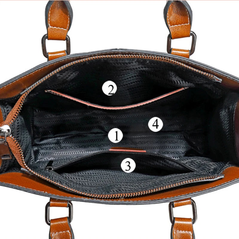 Genuine Leather Women’s Handbag – Crossbody & Tote Shoulder Bag