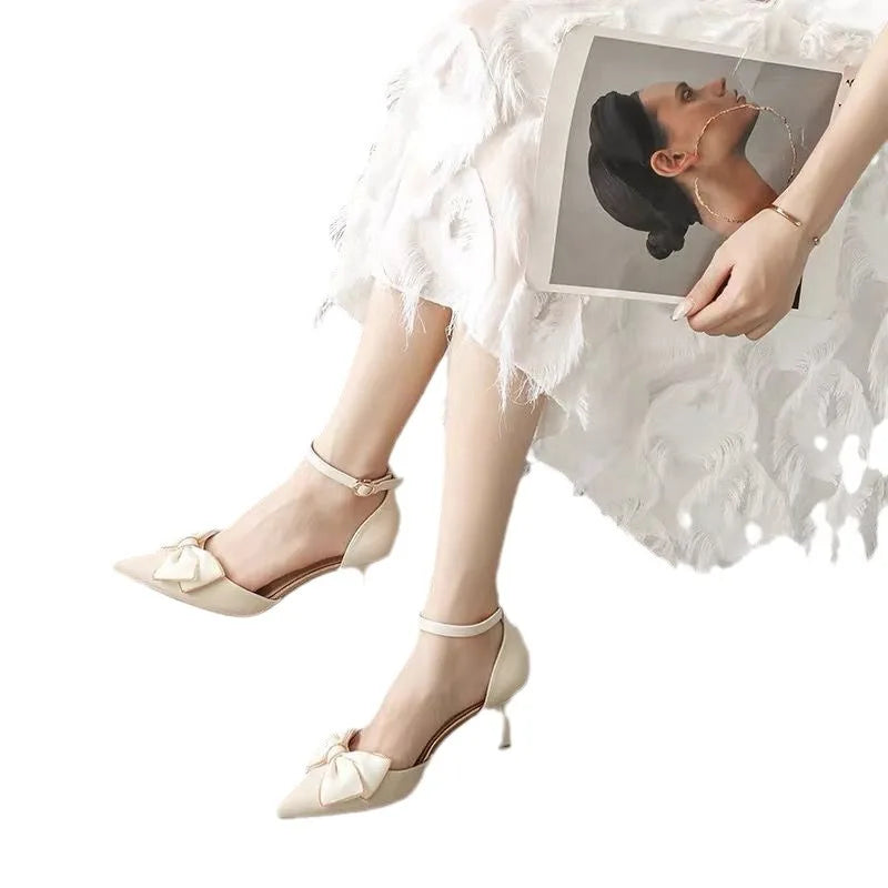 Women's Medium Heel Pointed Toe Butterfly Stilettos
