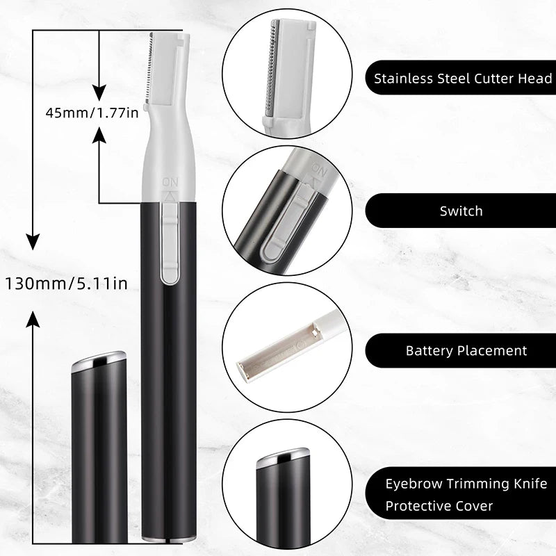 Electric Eyebrow Trimmer – Mini Shaver for Face, Neck, Lips, Arms & Legs