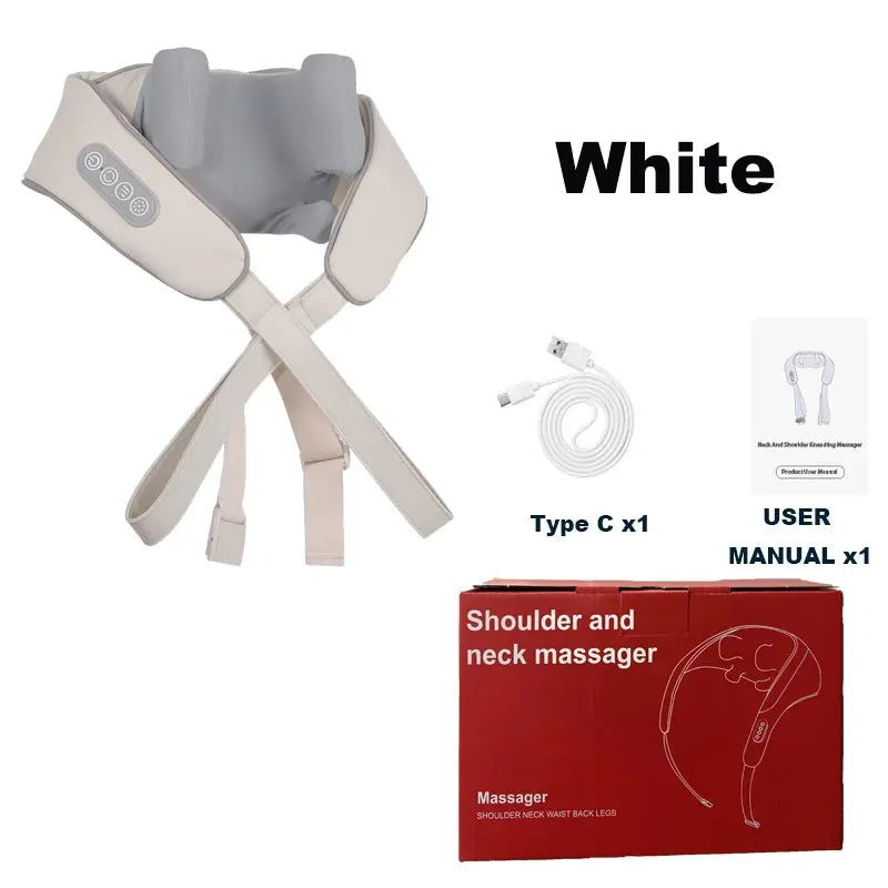 Wireless Electric Neck & Back Massager – Kneading, Shoulder & Trapezius Massage Pillow