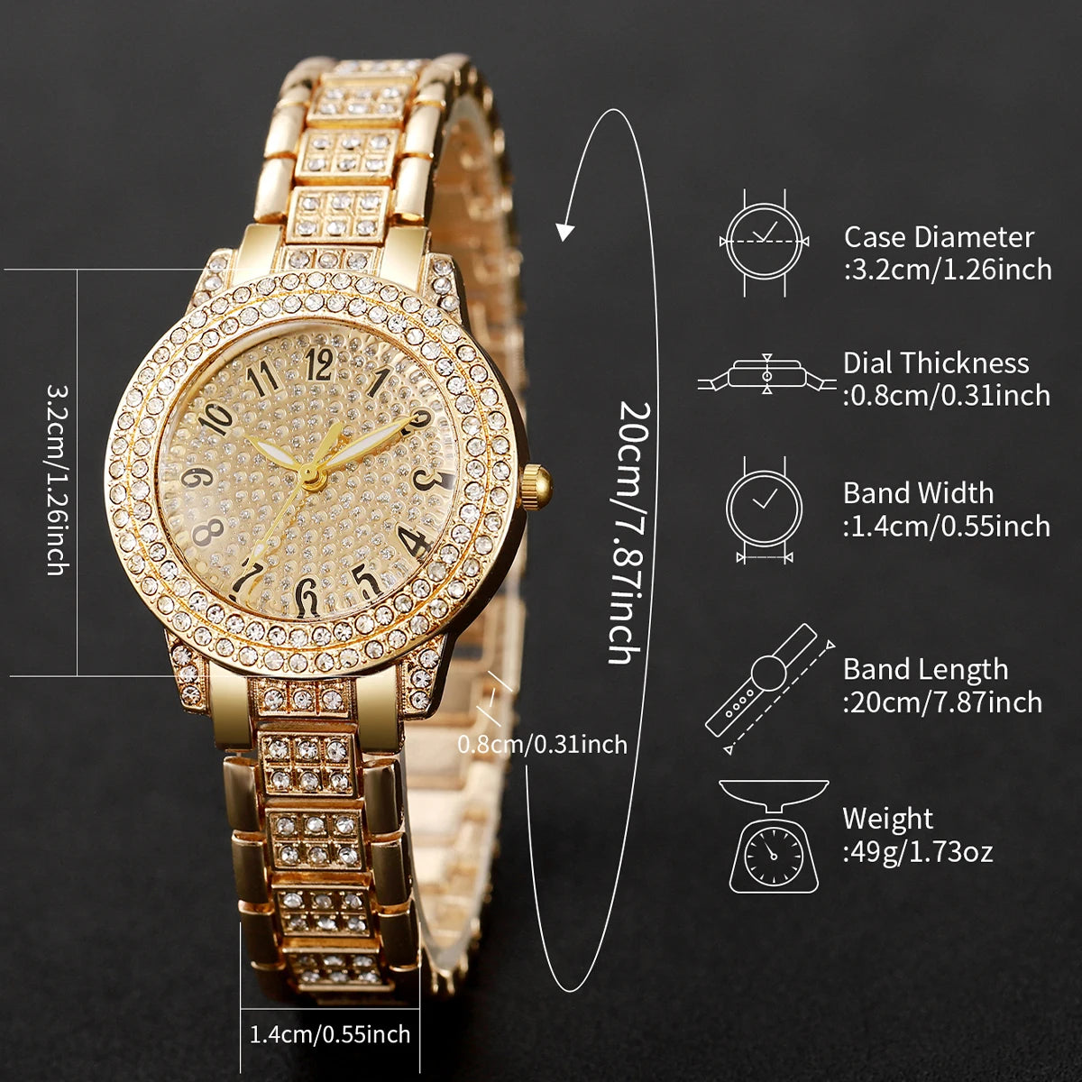 Luxe Doré – 6-Piece Diamond Watch Set