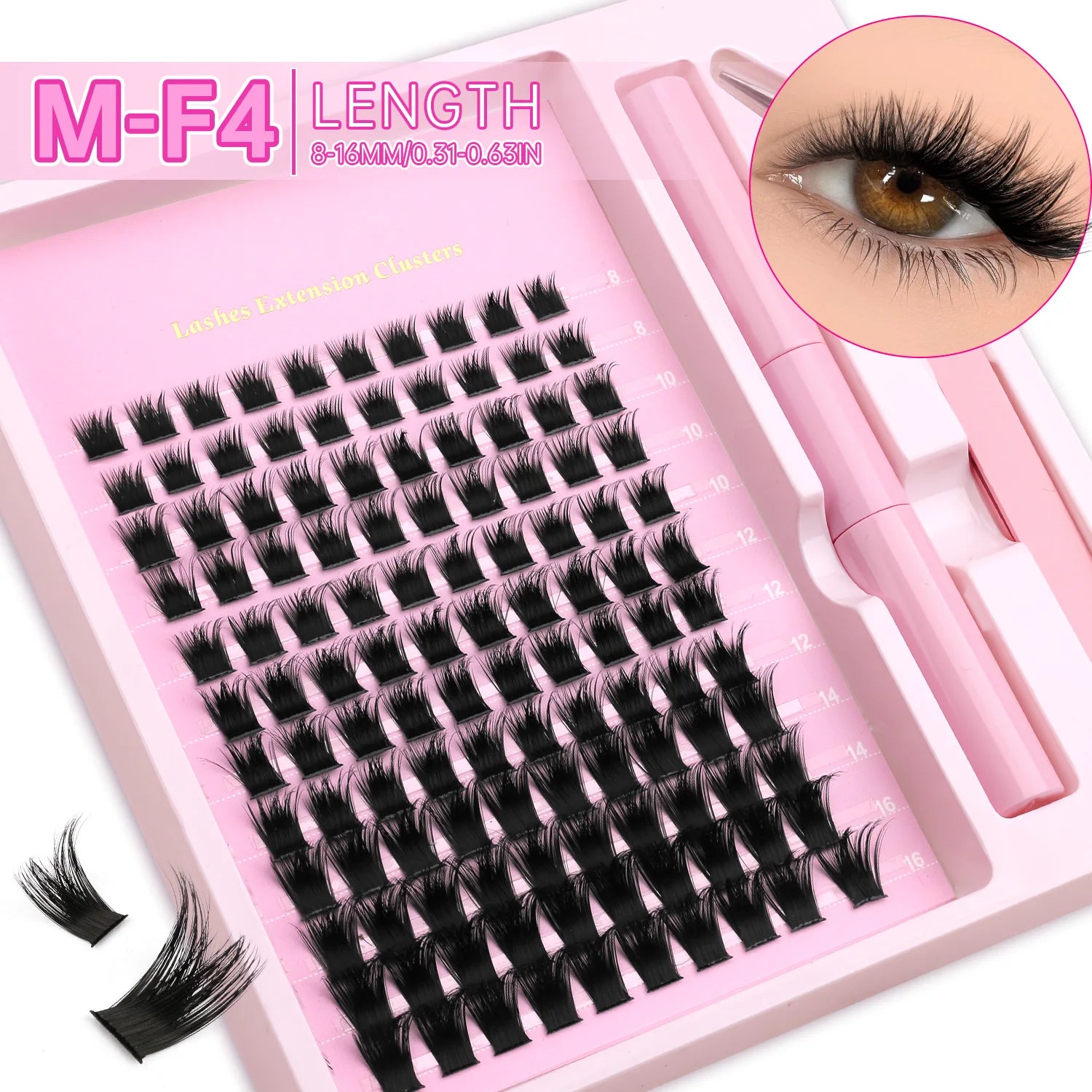 Veltrinay DIY Lash Kit – Natural Volume, Includes Tweezers & Glue, Salon-Quality at Home