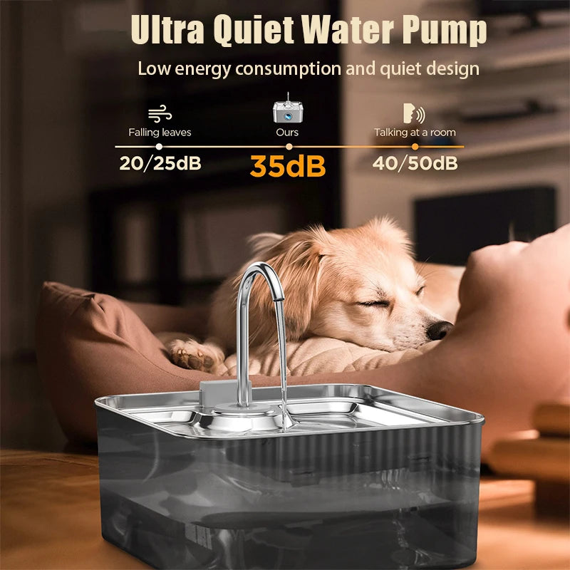 Cat Water Fountain 7L – Large Capacity, Filtered, Ultra-Quiet Pump, for Cats & Dogs