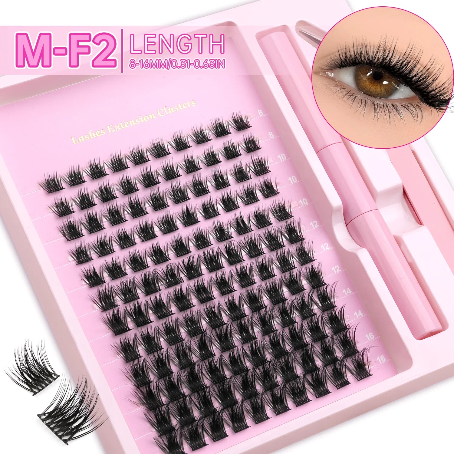 Veltrinay DIY Lash Kit – Natural Volume, Includes Tweezers & Glue, Salon-Quality at Home