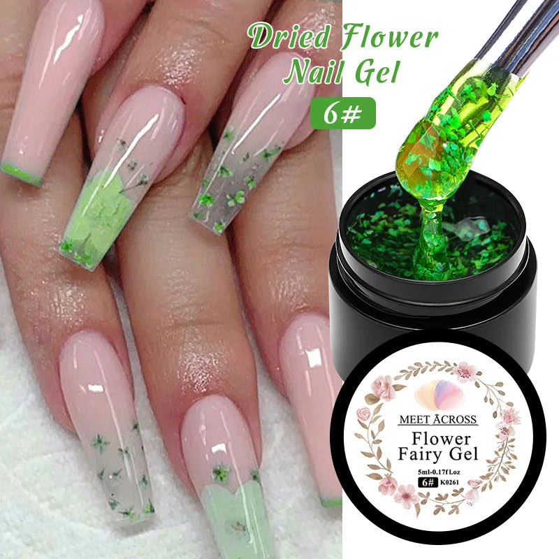 5ml Pink Dried Flower Gel Polish – Semi-Permanent, UV Soak-Off, Fairy Nail Art
