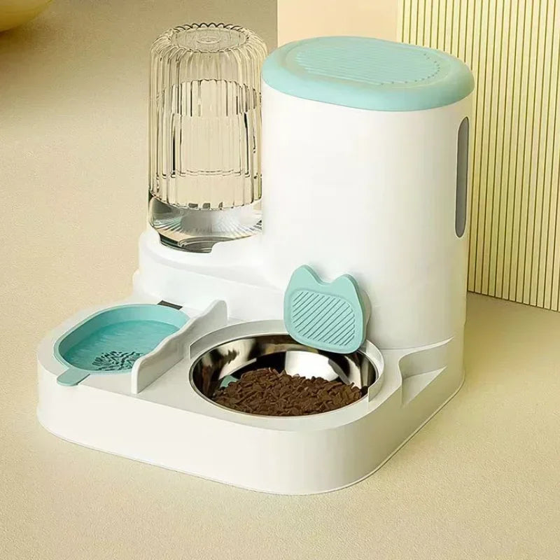 Automatic Pet Feeder Bowl – Integrated Food & Water Dispenser for Cats & Dogs