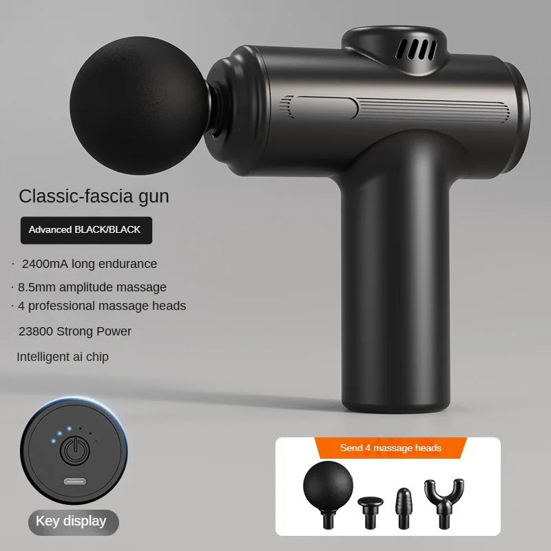 Mini USB Massage Gun – Deep Tissue, 8 Heads, Arms/Back/Leg, Muscle Relaxation & Fitness