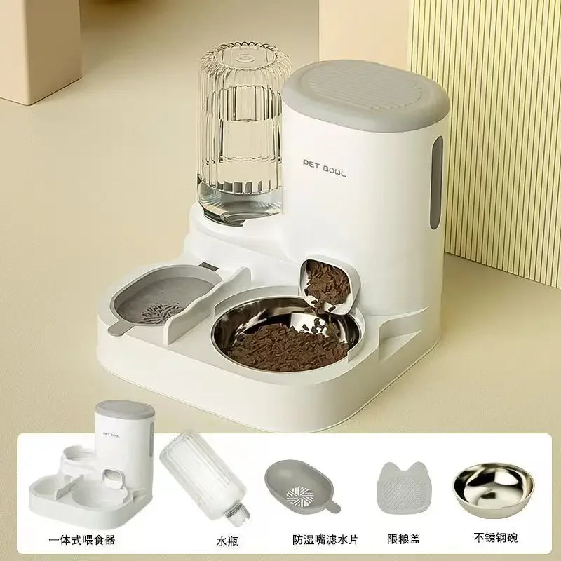 Automatic Pet Feeder Bowl – Integrated Food & Water Dispenser for Cats & Dogs