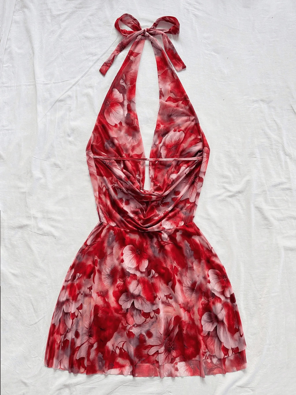 2026 French Printed Summer Dress – Short, Slimming Vacation Style