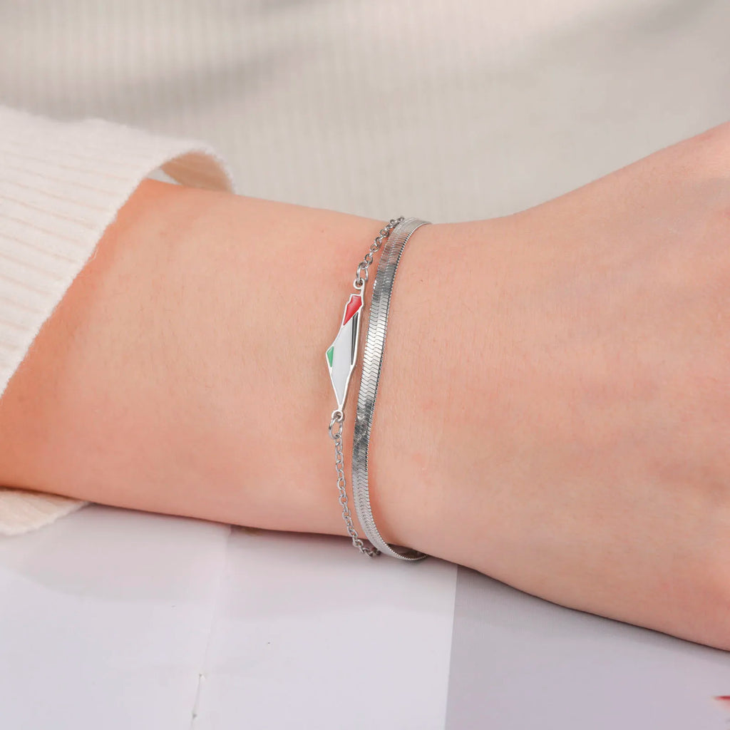 Double Layer Map Snake Chain Bracelet –  Palestine Design