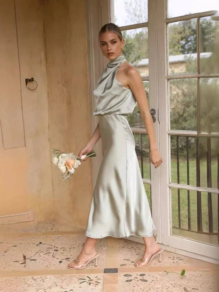 Summer Women's Sleeveless Party Long Dress