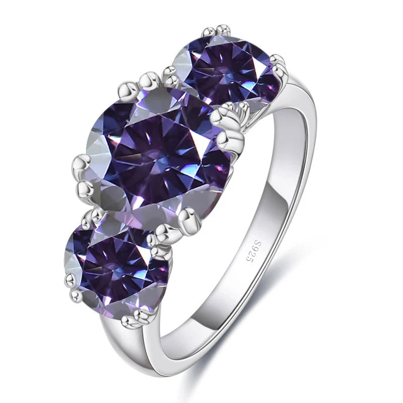 JoyceJelly 5Carat Total VVS 3EX Cut Moissanite Diamond Ring For Women Timeless Trends Sterling S925 Silver Jewelry Wedding Bands