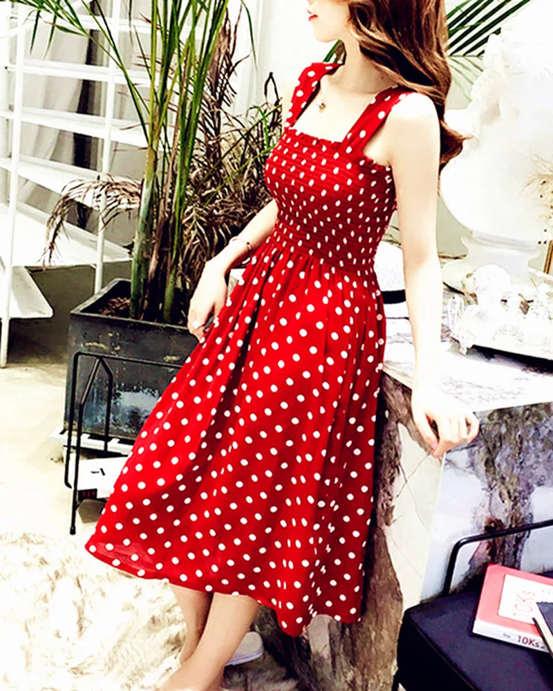 Befree Summer Dots Ruffle Maxi Dress