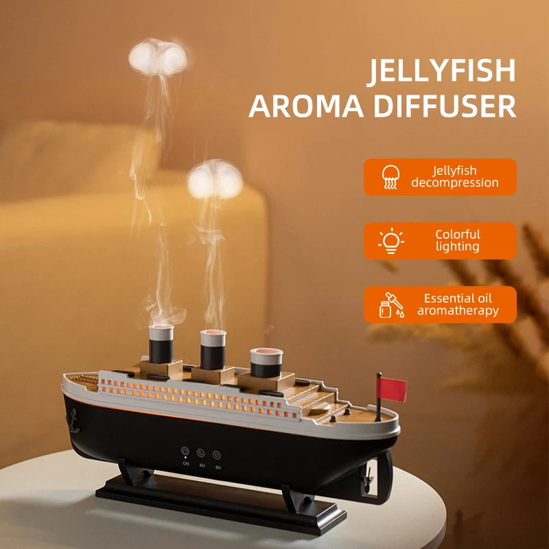 Retro Boat Ultrasonic Air Humidifier – Aromatherapy Diffuser with Remote
