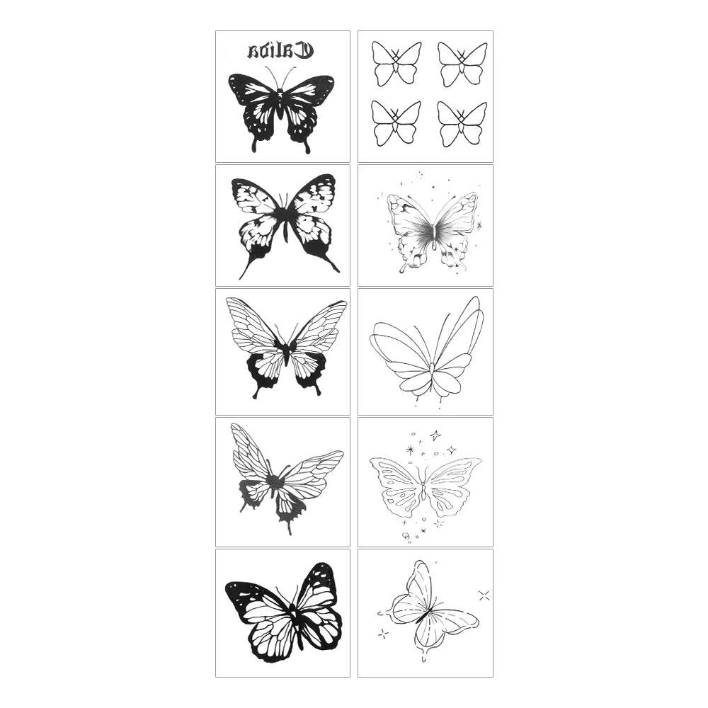 Black Butterfly Temporary Tattoos – 30PCS, 3D, Waterproof, for Arms & Legs