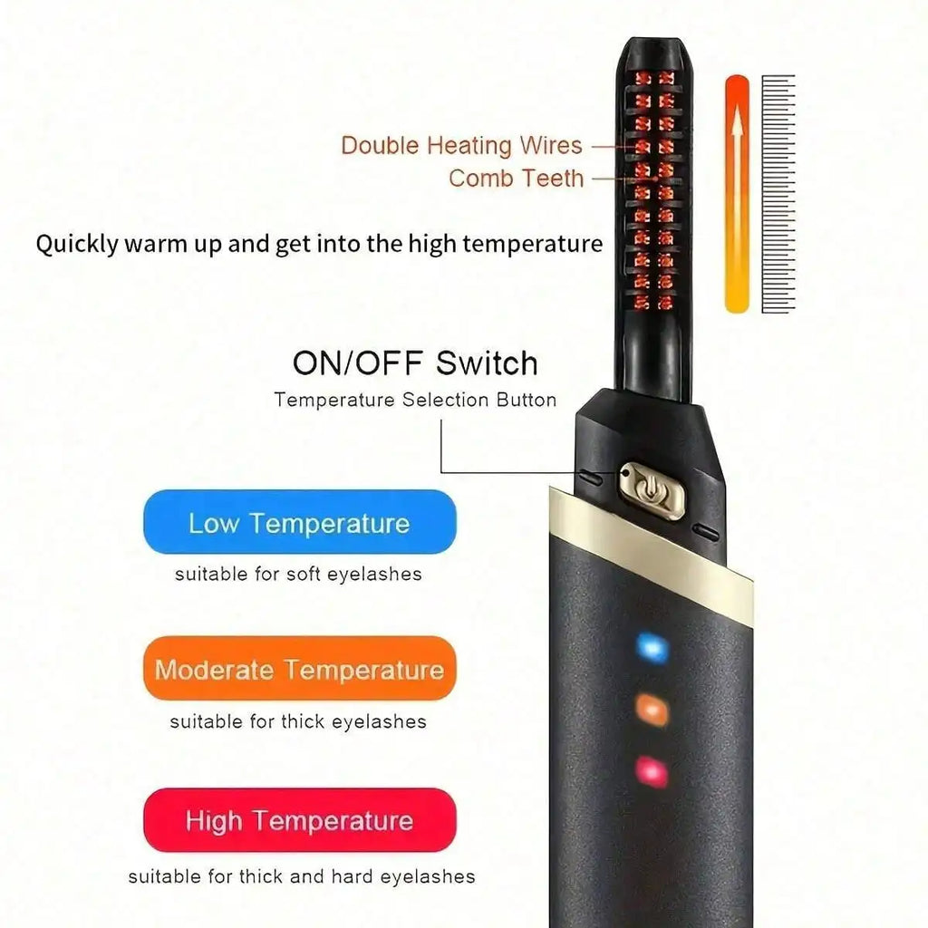 Portable Electric Eyelash Curler – Rechargeable, Fast & Natural Curl, Makeup Tool