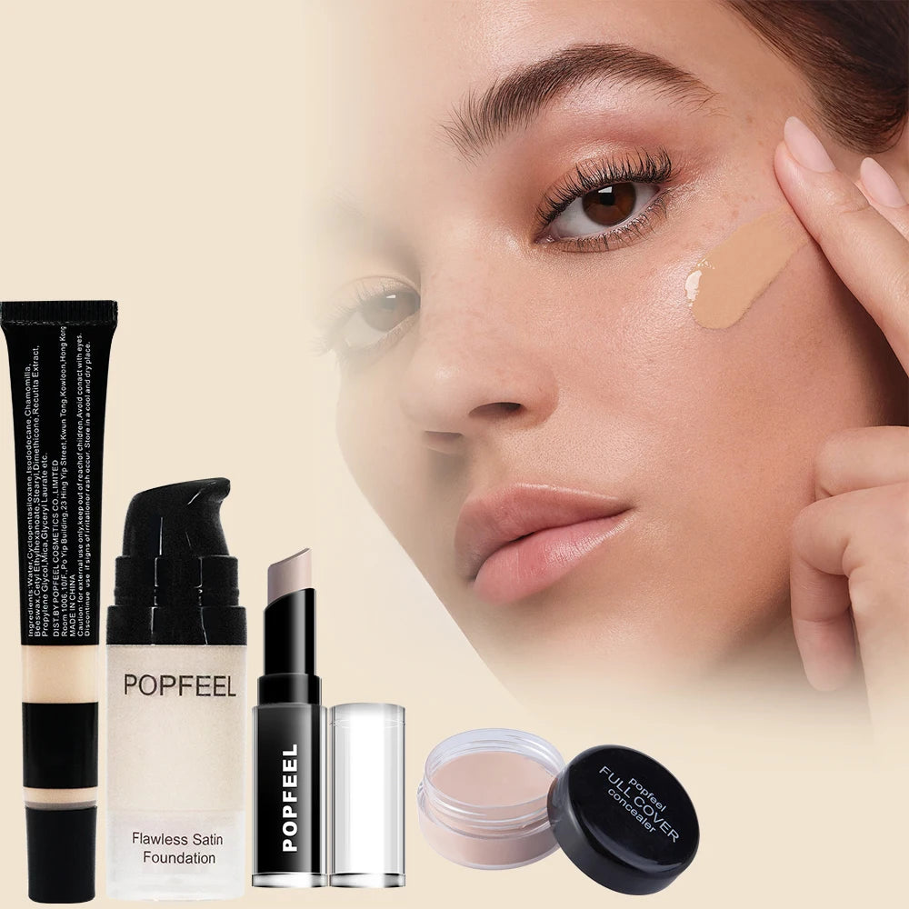 All-in-One Makeup Kit – Full Set, Nude Eyeshadow, Foundation, Primer, Brushes & Lip Gloss, Gift for Women & Teens
