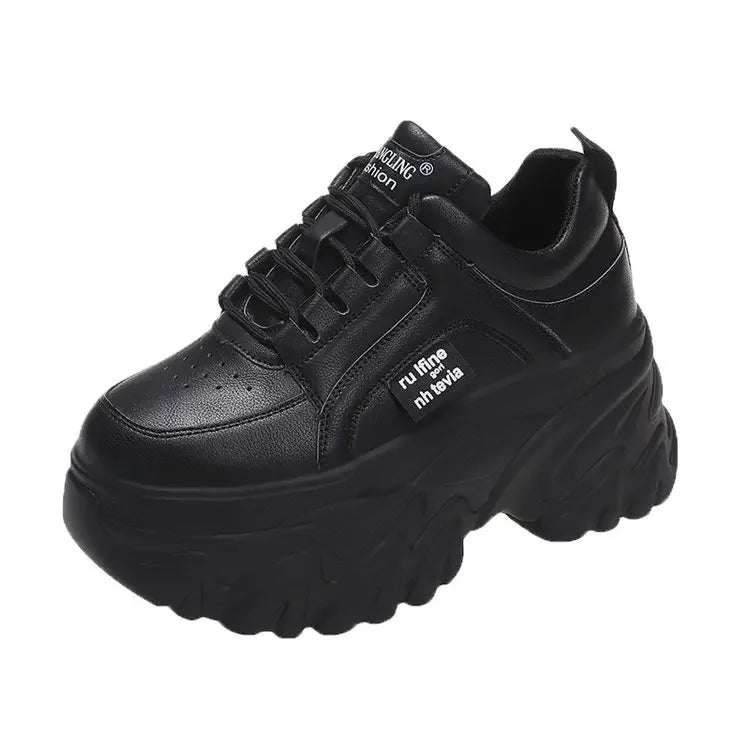 Rimocy Chunky White & Black Platform Sneakers for Women