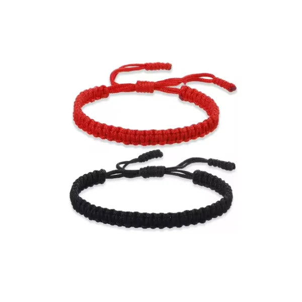 Sun & Moon Luminous Stainless Steel Couples Bracelet Set – Black Rope