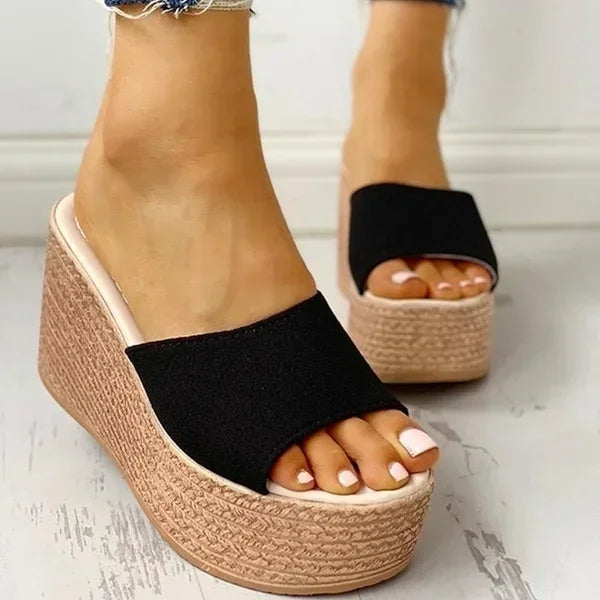 Women's Summer Peep-Toe High Heel Sandals – Casual Platform Wedges
