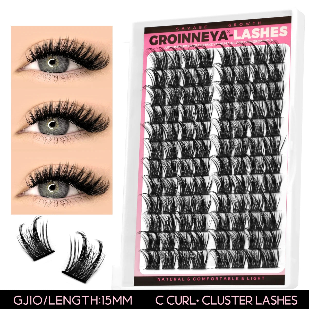 280 Clusters Individual Lashes Natural Look Soft Curly Fluffy Cluster Lashes DIY Eyelash Extension Personal Eyelash Makeup Tool