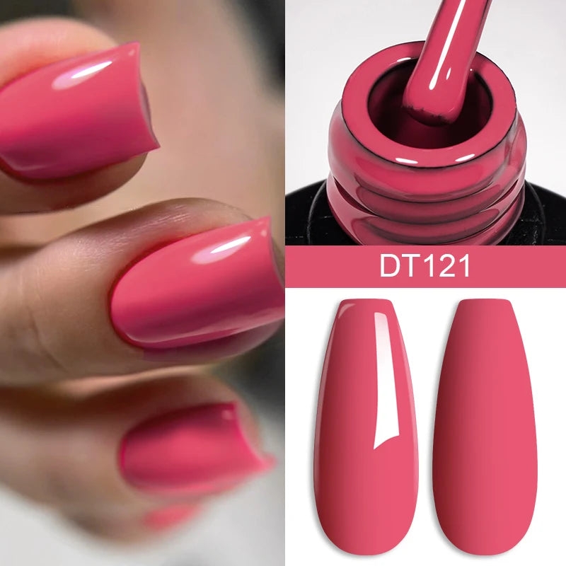 MEET ACROSS 7ml Red Gel Nail Polish – Crystal, Semi-Permanent, UV Soak-Off, Matte Top/Base Coat
