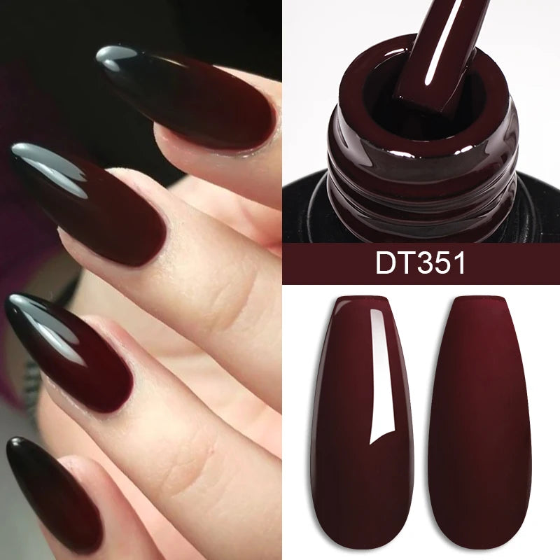 MEET ACROSS 7ml Red Gel Nail Polish – Crystal, Semi-Permanent, UV Soak-Off, Matte Top/Base Coat