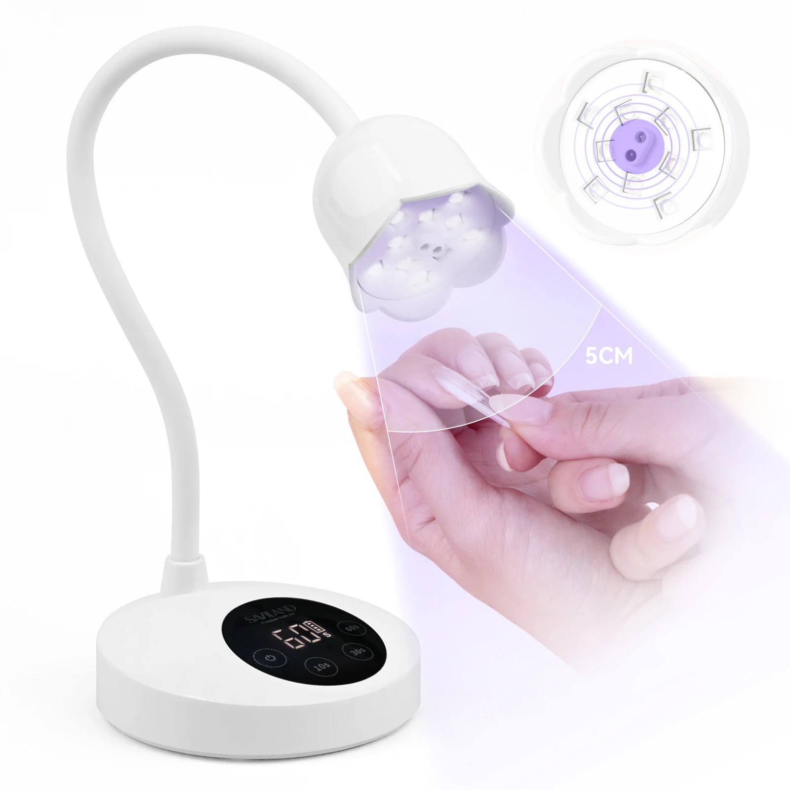 SAVILAND Mini UV LED Nail Lamp – Rechargeable, Cordless, Gel Polish Quick Drying