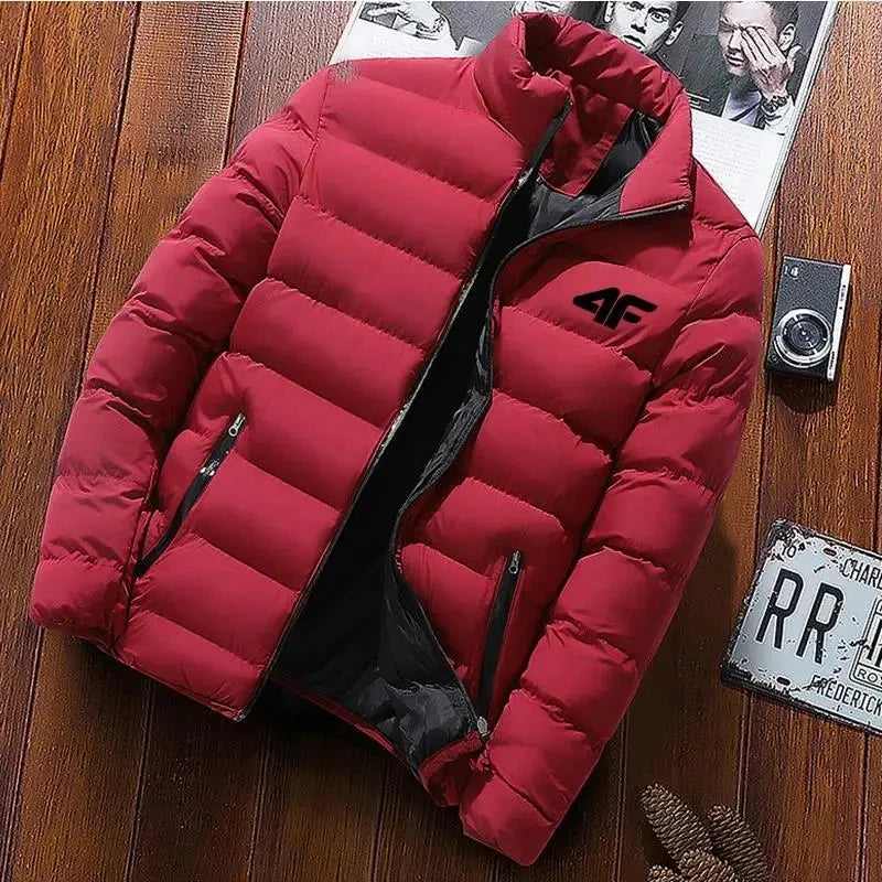 Men's Cotton Coat – Casual, Lightweight, Warm, Stand Collar, High Quality