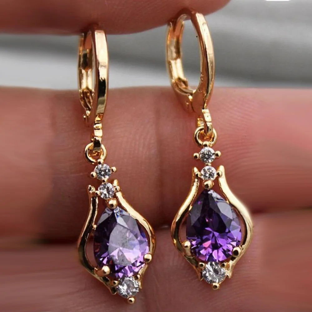 Goutte Multicolore – Teardrop Zircon Earrings
