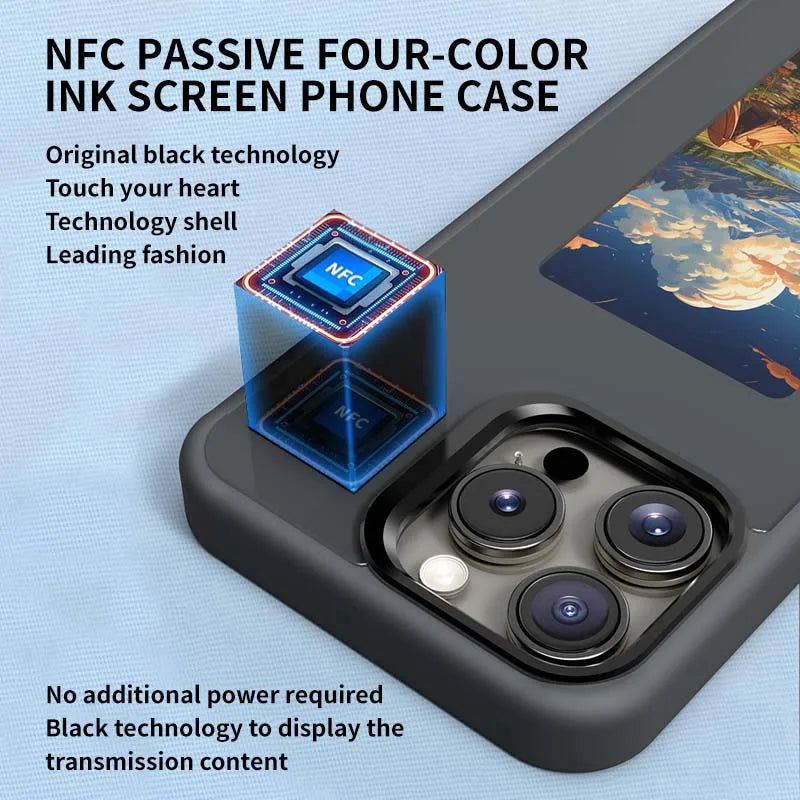 E-Ink NFC DIY Phone Case for iPhone 15/16/17 Pro Max