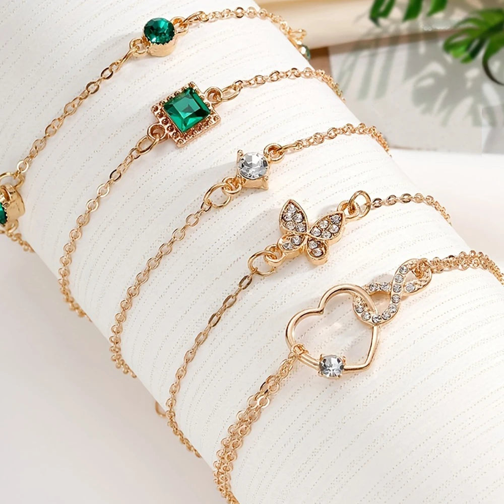 Éclat Infini – 5-Piece Rhinestone Bracelet Set