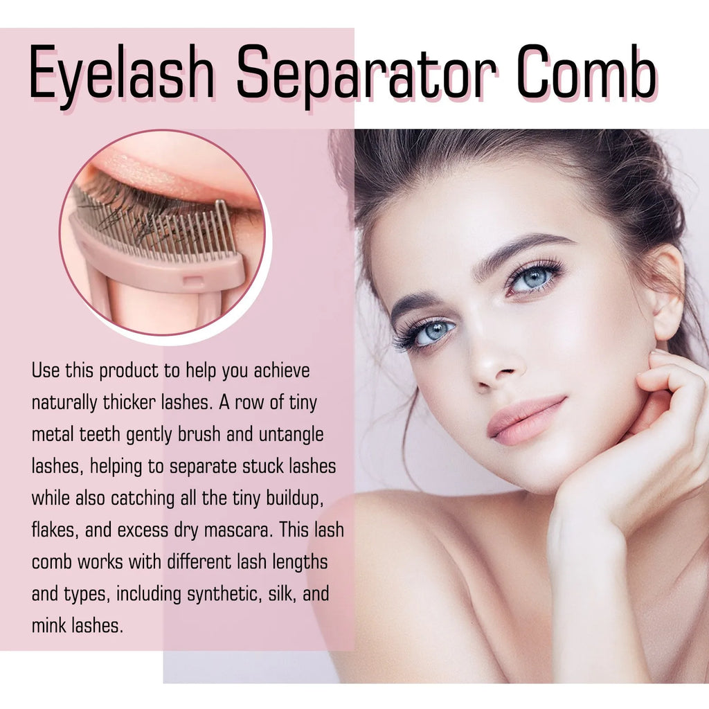Portable Eyelash Brush Comb – Collapsible, Stainless Steel, Mascara & Curl Tool