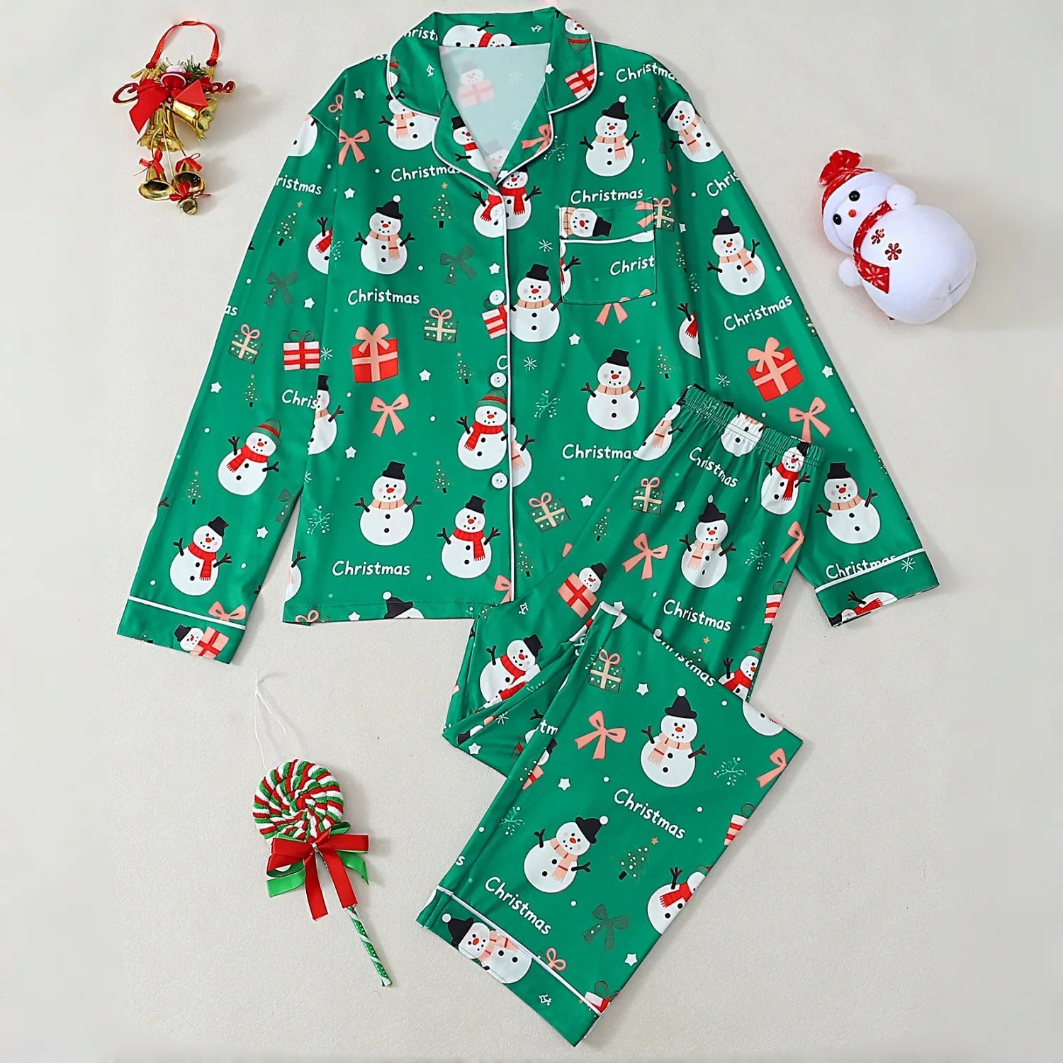 Women’s Christmas Pajama Set – Long Pants Nightwear