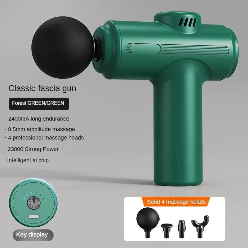 Mini USB Massage Gun – Deep Tissue, 8 Heads, Arms/Back/Leg, Muscle Relaxation & Fitness