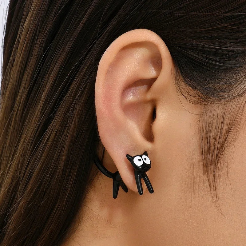 Chat Noir – Cute Black Cat Earrings