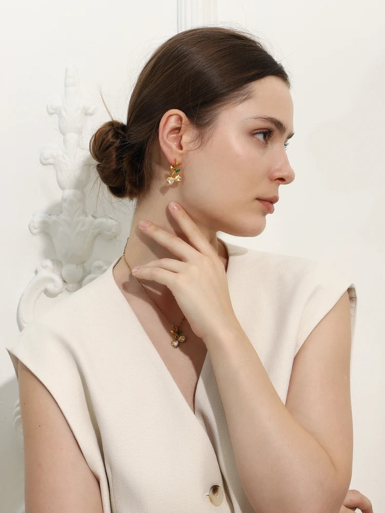 La.Muses Sparkling Cherry Zircon Jewelry Set