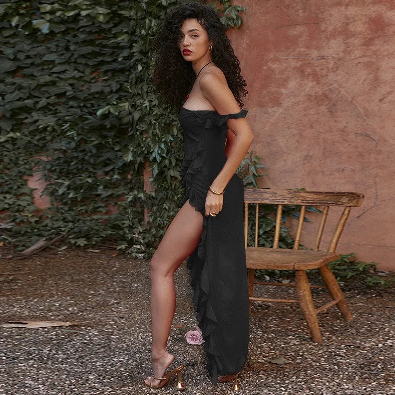 Women’s Summer Backless Bodycon Ruffle Dress