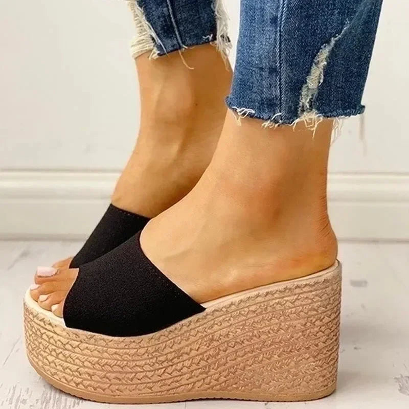 Women's Summer Peep-Toe High Heel Sandals – Casual Platform Wedges